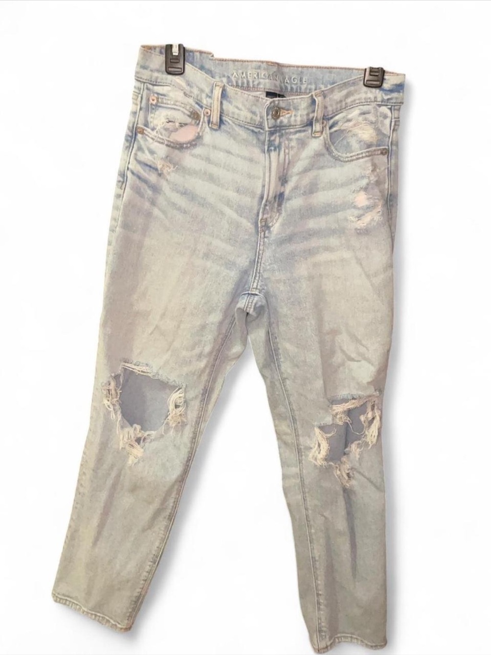 American Eagle Outfitters Light Wash Distressed Boyfriend Jeans